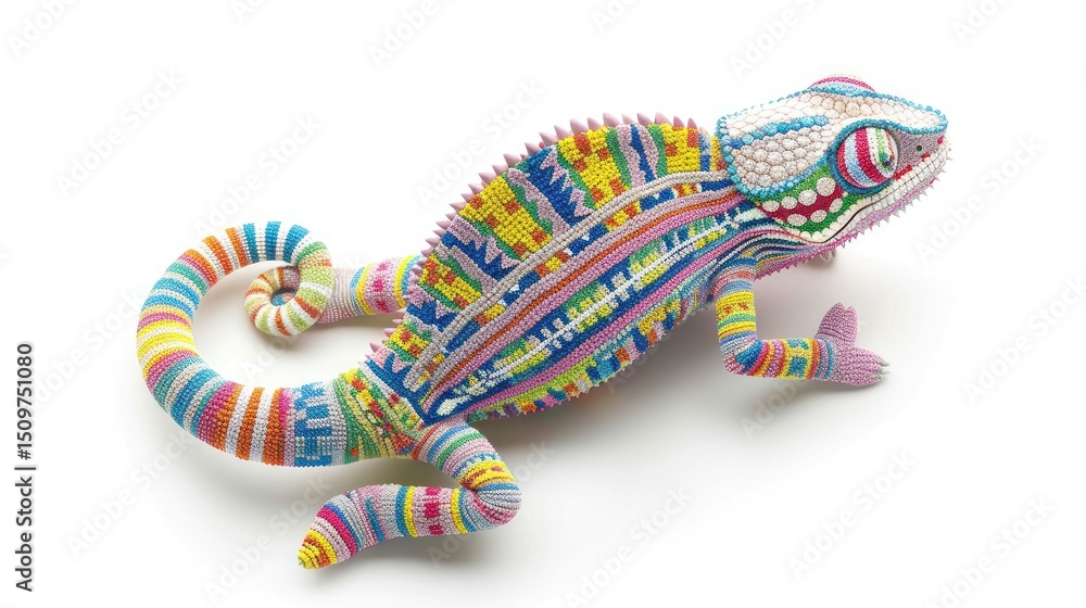 Fototapeta premium Colorful chameleon figurine