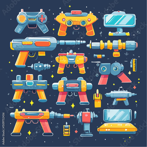 Space-themed tools and gadgets, created for games, UI kits, and sci-fi design packs.