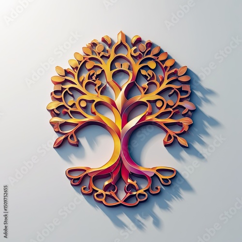 Vibrant Tree of Life Icon Symbolizing Growth and Connection