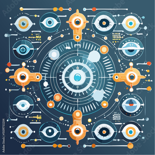 A clean icon sheet of cybernetic implants, featuring ports, tech enhancements, and neural interfaces. Ideal for futuristic design, biotech visuals, or gaming assets.
