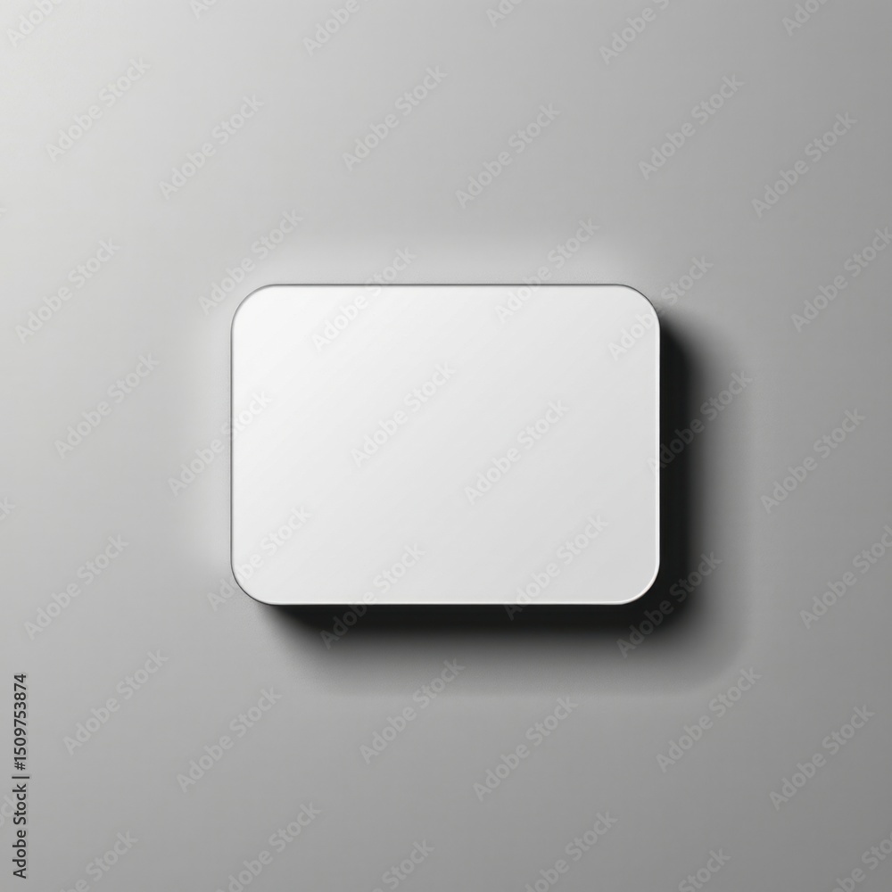 Minimalist white rectangular wall switch or button mounted on smooth gray wall with subtle shadows, modern interior design element, clean contemporary aesthetic Minimalist white rectangular wall switch or button mounted on smooth gray wall with subtle shadows, modern interior design element, clean contemporary aesthetic