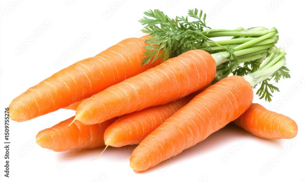 Fresh carrots bunch, isolated, white background, healthy eating Fresh carrots bunch, isolated, white background, healthy eating