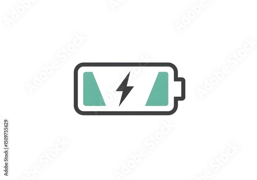 A battery icon with a black lightning bolt inside and green charge level on a white background Free Download A battery icon with a black lightning bolt inside and green charge level on a white background - GFXLoad
