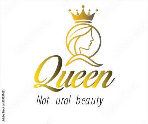 Queen natural beauty vector logo design