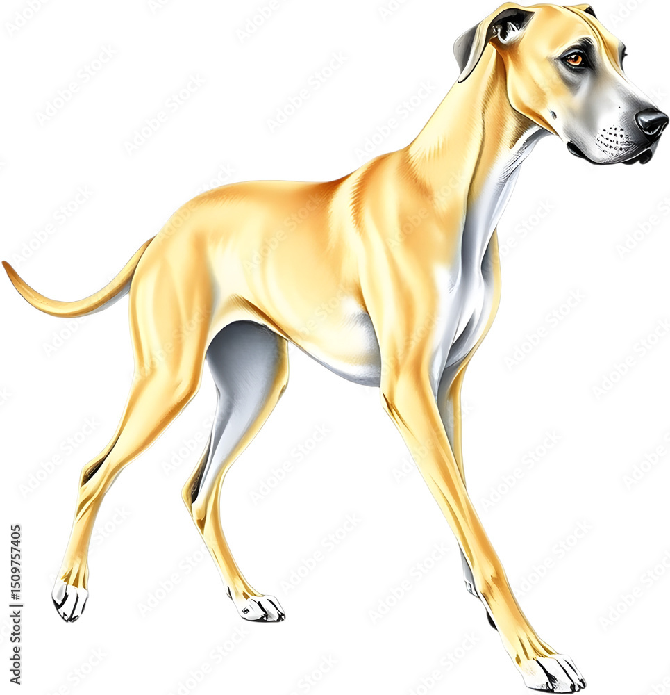 Obraz premium Bright and playful Great Dane illustration radiates joy, creativity, and personality. 