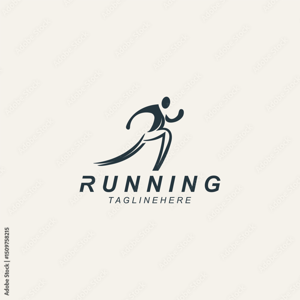 Running sport athlete logo design concept illustration template vector Running sport athlete logo design concept illustration template vector