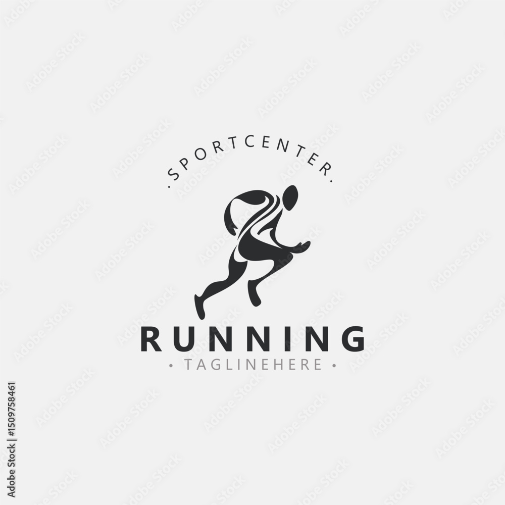 Running sport athlete logo design concept illustration template vector Running sport athlete logo design concept illustration template vector