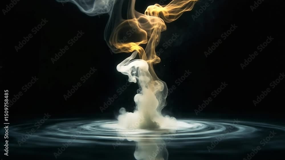 Abstract Smoke and Water Footage Dynamic Color Swirls and Reflections