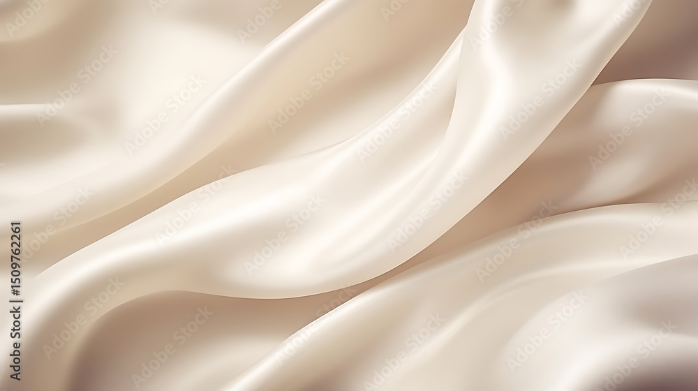 Obraz premium White silk and satin fabric with smooth ripples and a luxurious shiny texture