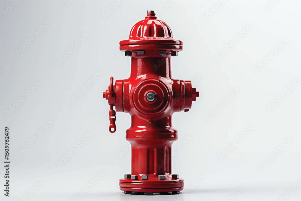 Fototapeta premium bright red fire hydrant isolated on a white background