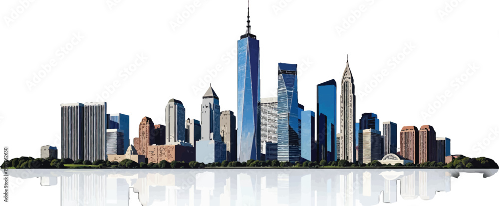Obraz premium Stunning Cityscape Skyline Graphic Perfect for Branding Projects Logos and Urban Designs