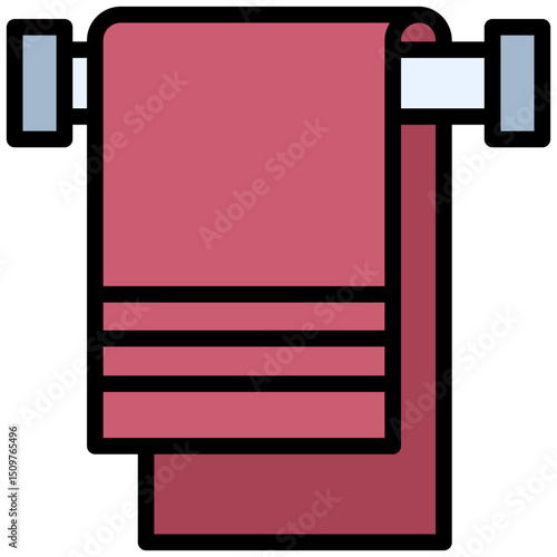 Towel Icon, Flat Design Style Icon, Hotel Icon Vector