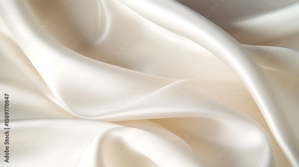 Fototapeta premium Golden silky satin fabric with smooth ripples and elegant texture