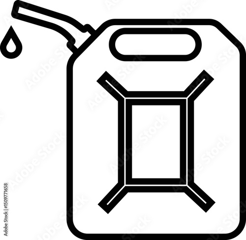 Jerrycan, canister icon in line style pictogram isolated on transparent background