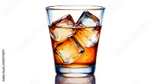 whiskey glass ice cubes