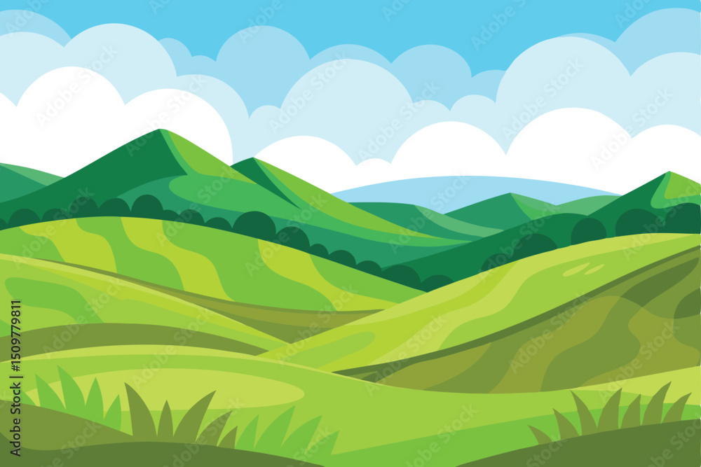 Obraz premium Rolling grassy hills