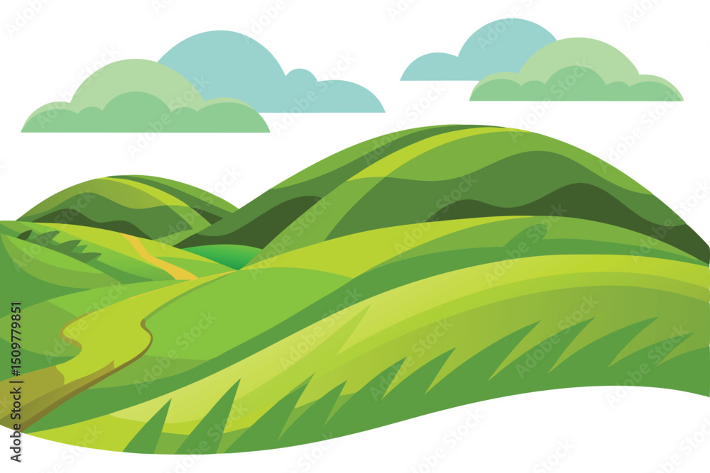 Obraz premium Rolling grassy hills