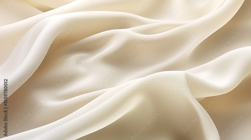 Obraz premium Golden silky satin fabric with smooth waves and elegant shiny texture
