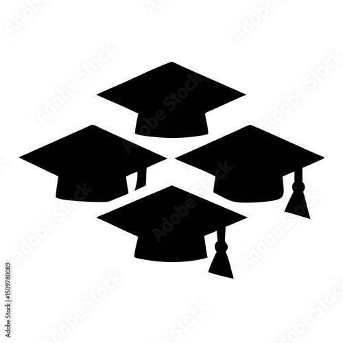 graduation caps silhouette