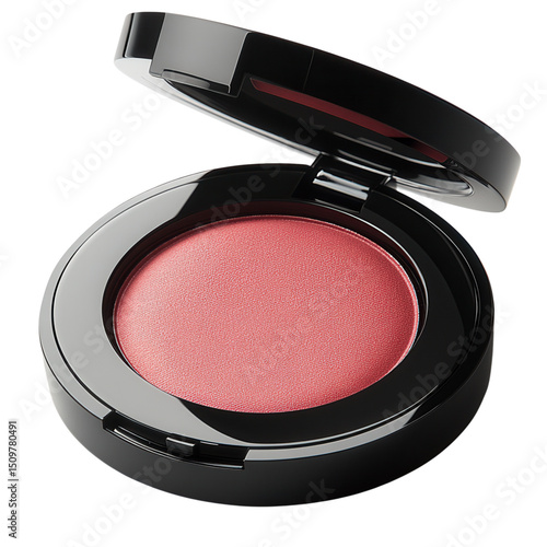 Top view of eyeshadow makeup palette with various shades, isolated on transparent background. 