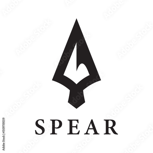 Spear logo vector icon template design