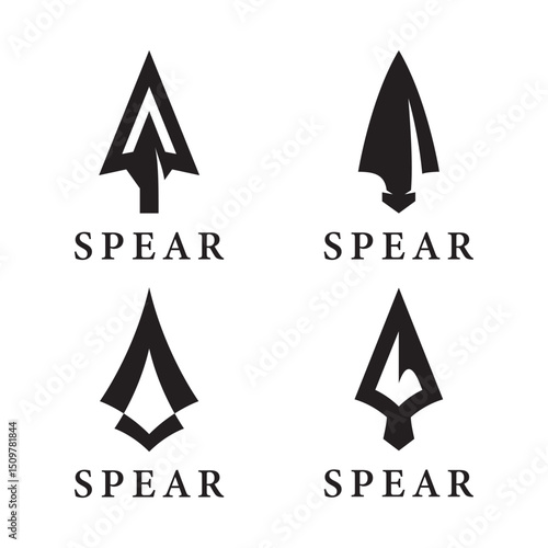 Spear logo vector icon template design