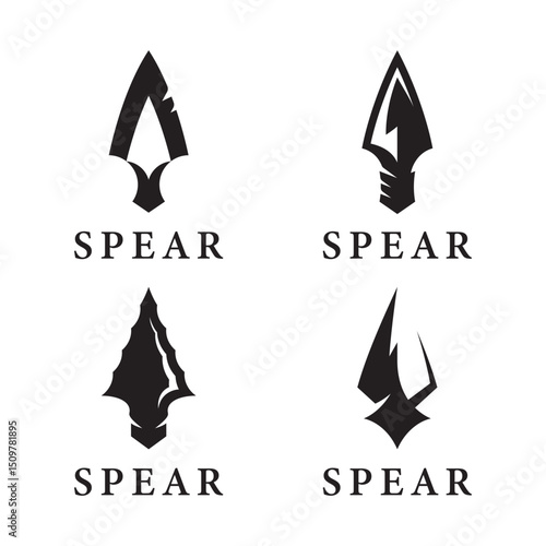 Spear logo vector icon template design