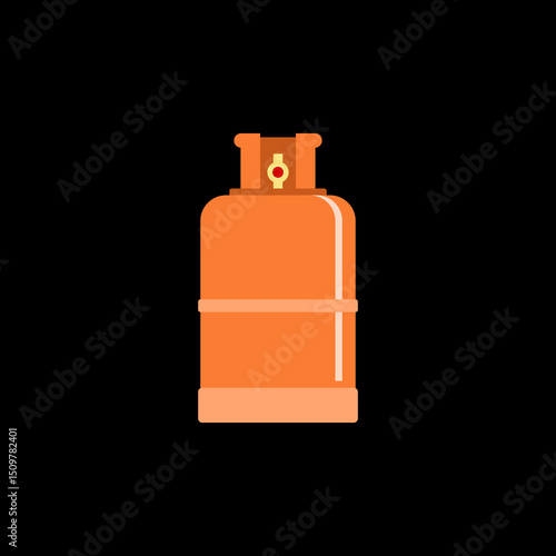 Propane gas tank icon isolated on black background