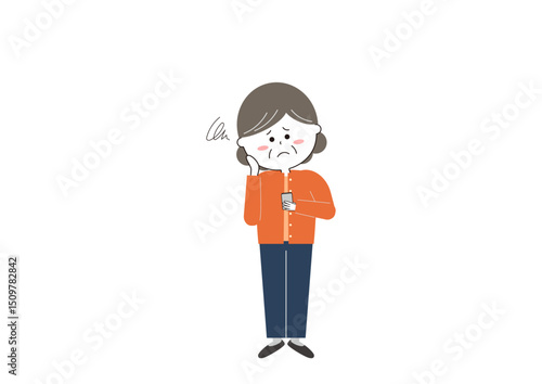 スマホに困るシニア女性