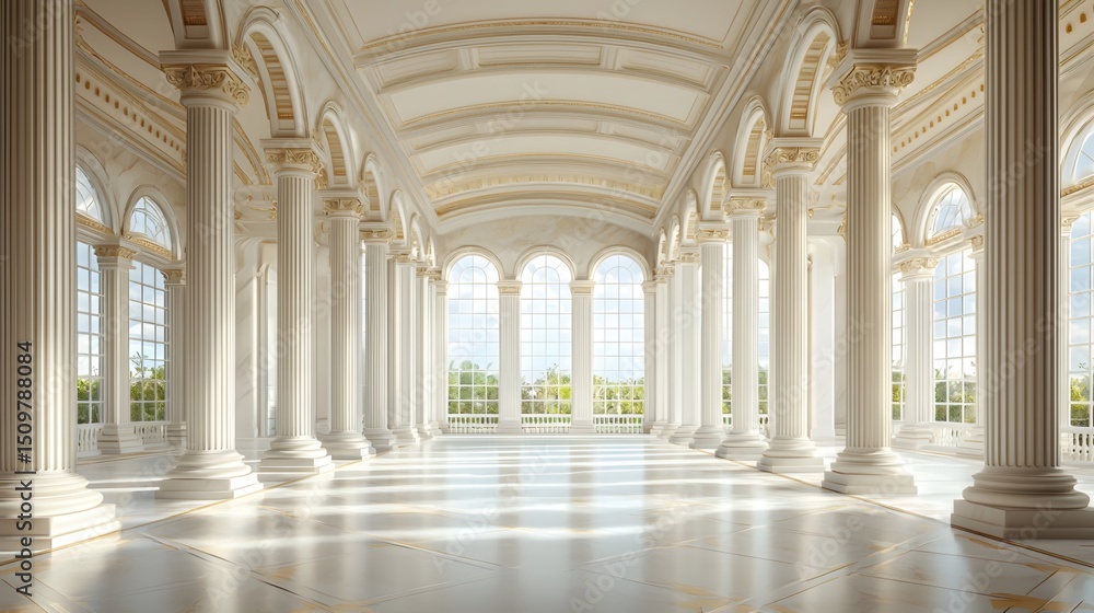 Fototapeta premium Architectural interior hall space