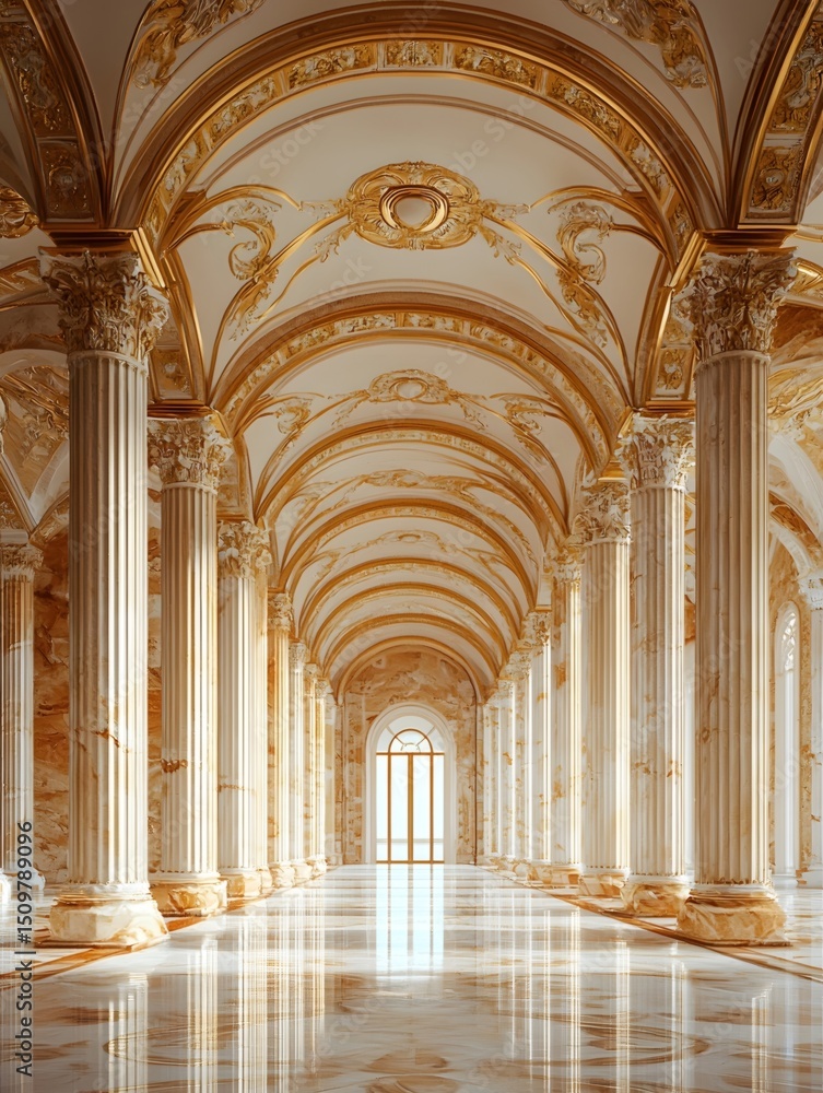 Fototapeta premium Architectural interior hall space