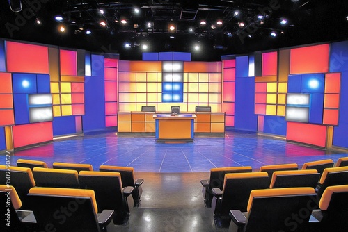 Vibrant game show studio
