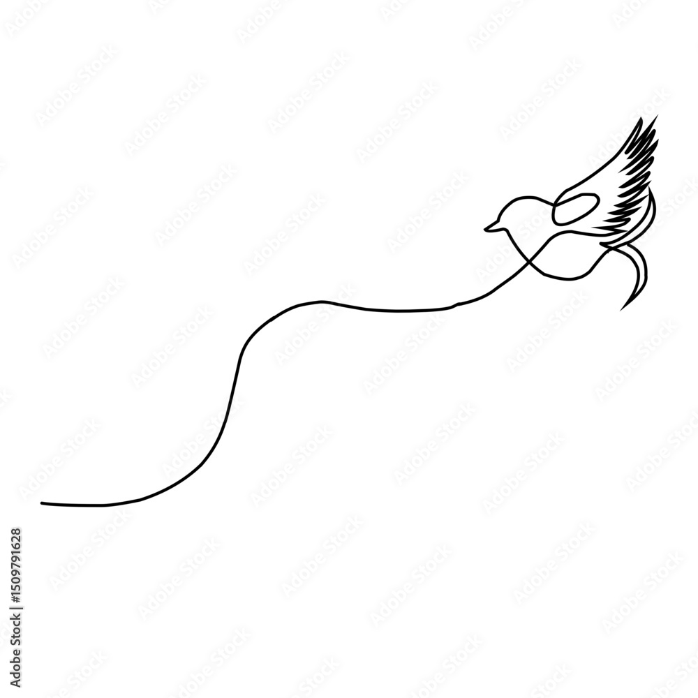 Fototapeta premium Hand Drawn vector illustration of a bird
