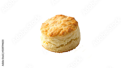 Fluffy buttery biscuit isolated on transparent background