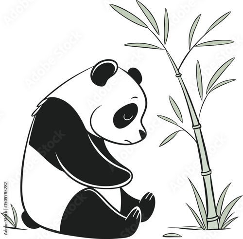 panda with a tree