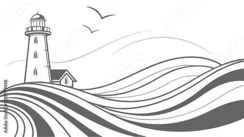 lighthouse on a white background