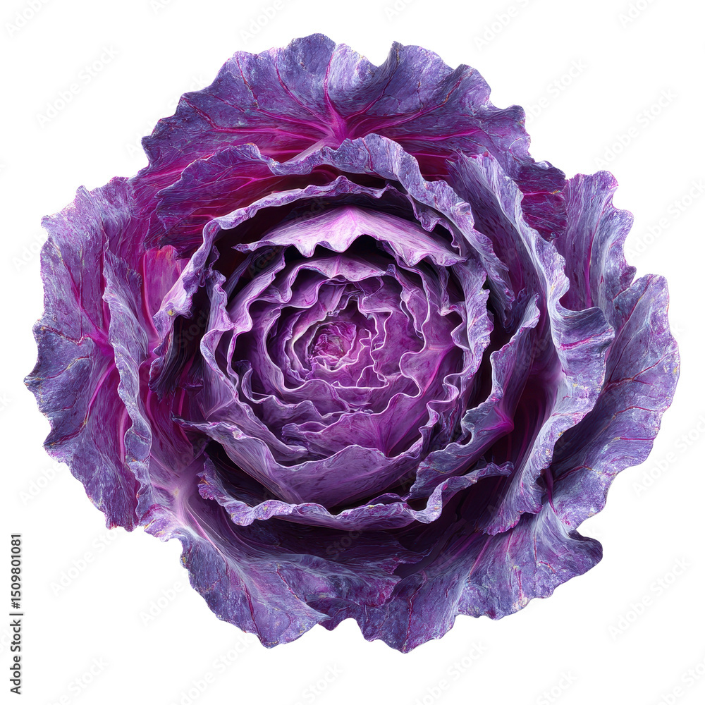 Obraz premium Vibrant Purple Cabbage Close Up A Stunning Detailed Image of Red Cabbage