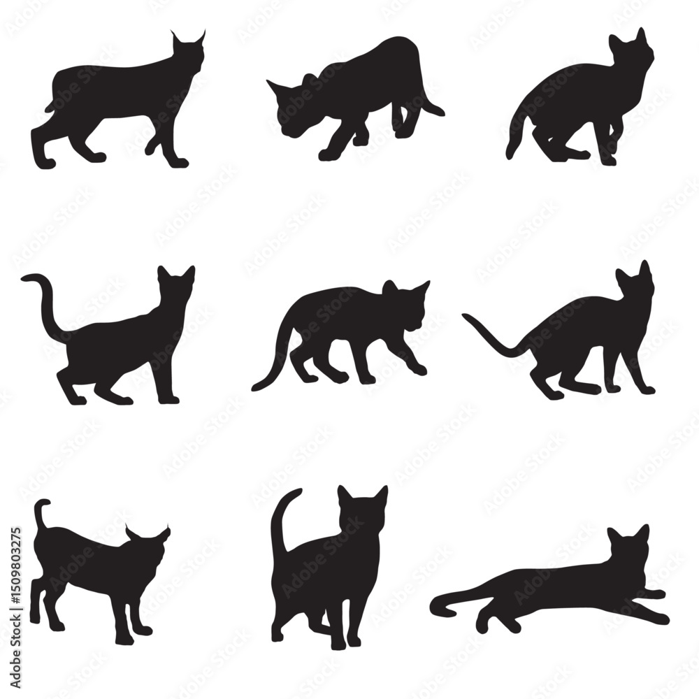 black silhouettes of cats vector black silhouettes of cats vector