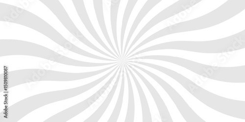 Vector sunburst pattern white and gray design. Vintage sunrays illustration swirl grunge backdrop line. sun beam vector banner design and comic burst gradient concept pattern.	
