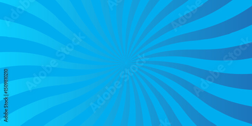 Abstract blue ray sunburst pattern colorful design. Vintage blue gradient sunrays illustration swirl grunge backdrop line texture background.	