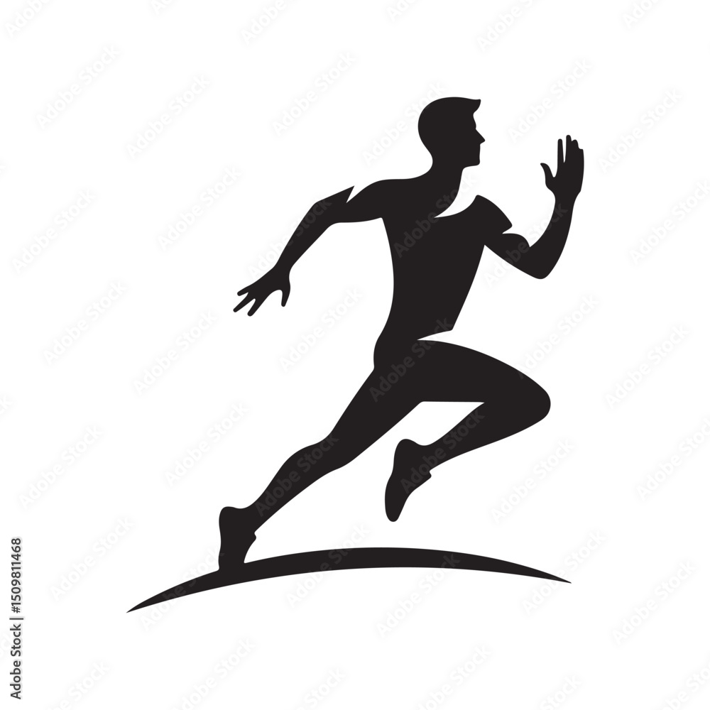 Fototapeta premium running one person silhouette