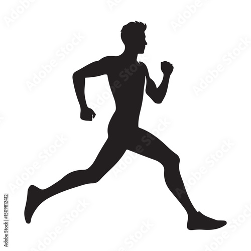running one person silhouette 
