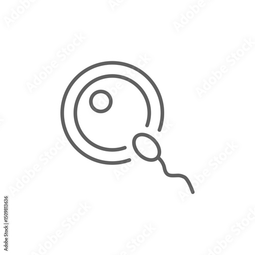 Fertilization icon in line style. For your design, logo. Vector illustration. Editable stroke