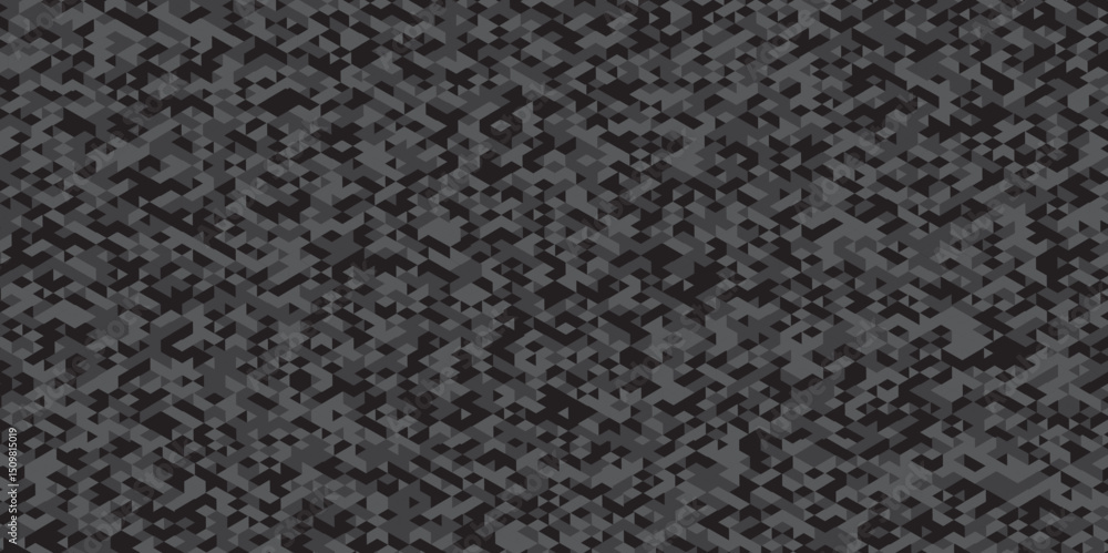 Fototapeta premium Abstract geometric black and gray background seamless mosaic and low polygon triangle texture wallpaper. Triangle shape retro wall grid pattern geometric ornament tile vector square element.