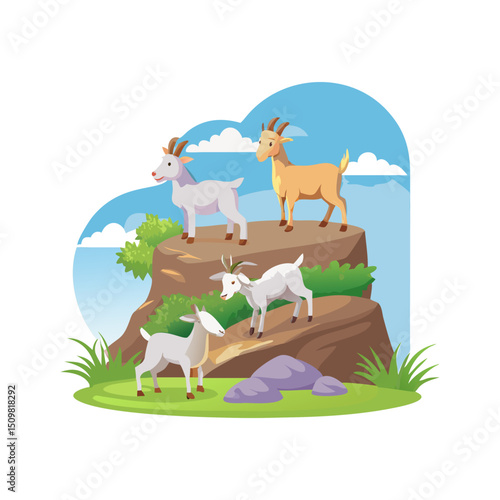 Goats on Rocks