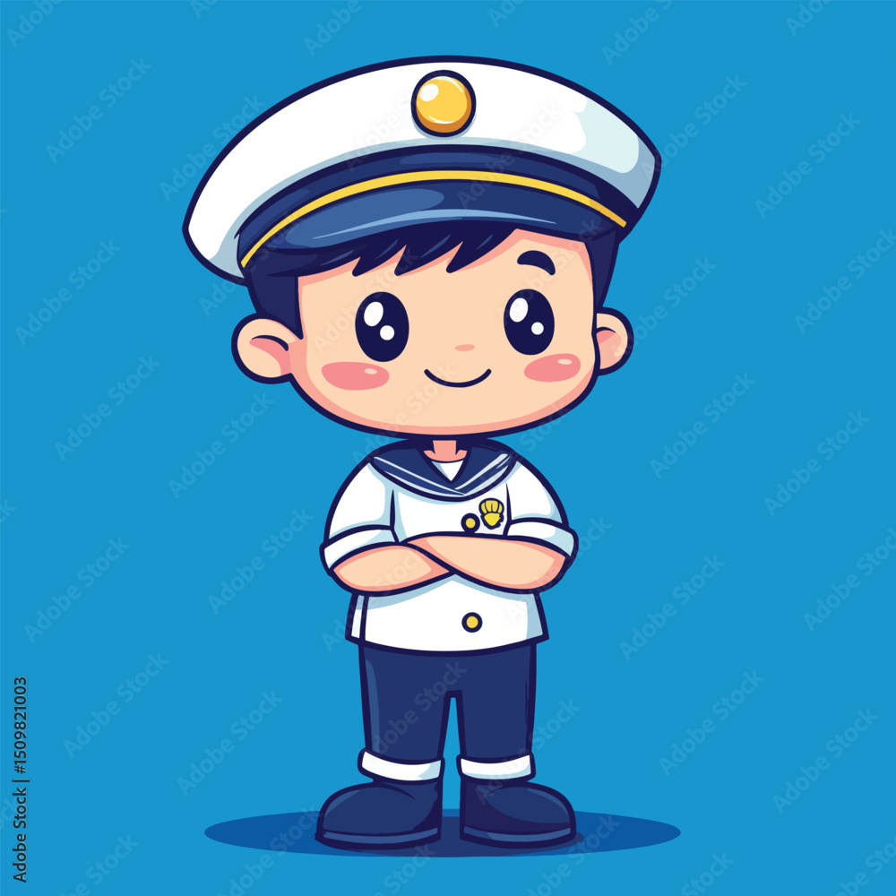Cheerful Cartoon Sailor Boy in Uniform (3) Cheerful Cartoon Sailor Boy in Uniform (3)