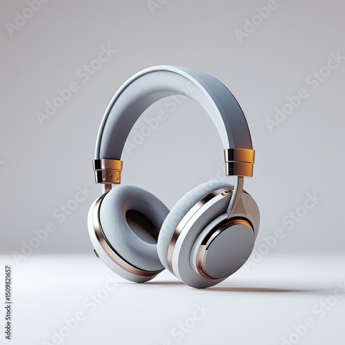 Luxurious Over-Ear Headphones with Elegant Gold and Silver Accents