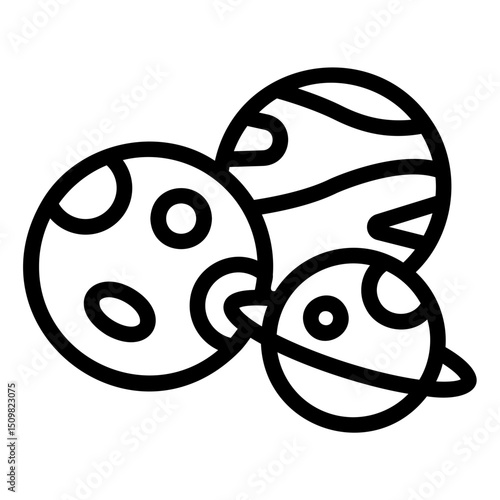 dwarf planet Line Icon