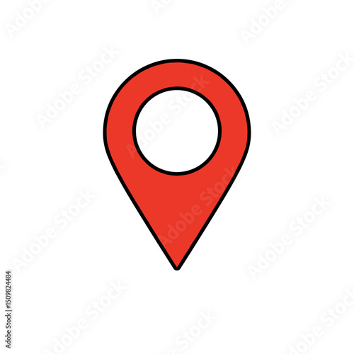 Free Download Red location pin icon in flat style - GFXLoad