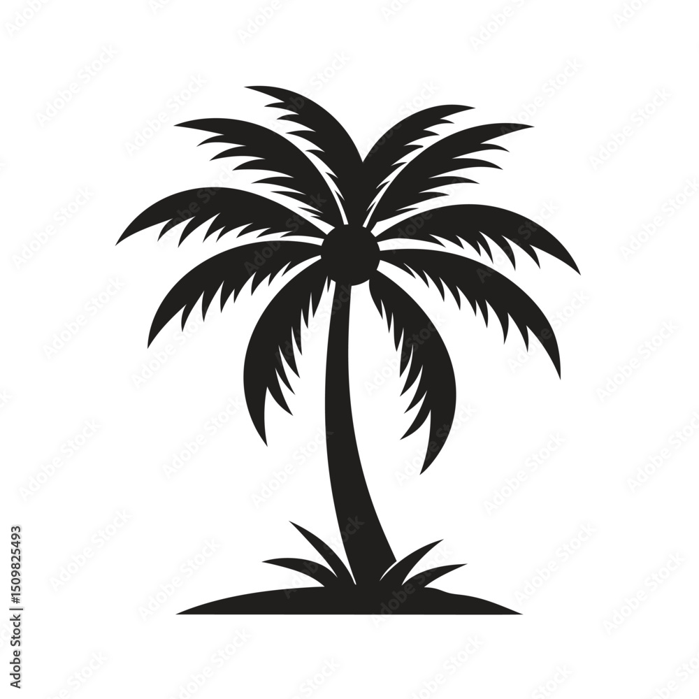 Fototapeta premium Sea Black coconut tree silhouette